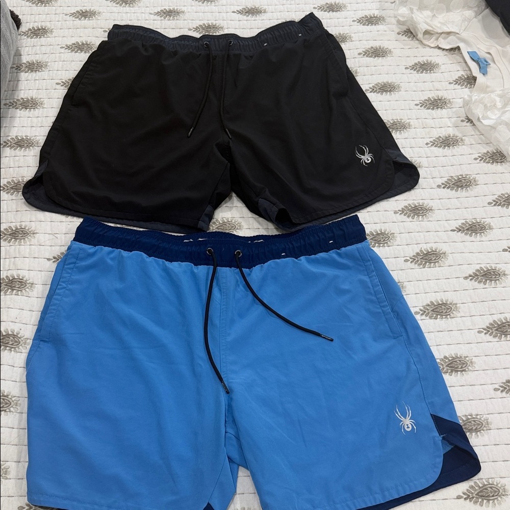 Spyder Black and Blue Men's Swim Shorts